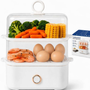 Electric Egg Steamer Rapid Boiler with Auto Shut-off for Healthy Breakfast16-Egg Capacity Double-Layer