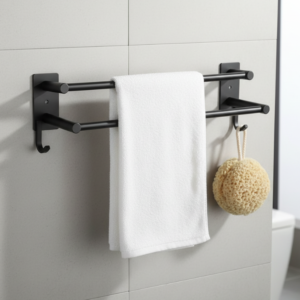 No Drill Self-Adhesive Stainless Steel Bathroom Towel Bar Waterproof Wall Mount Towel Rack