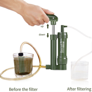 Filterwell Mini Pocket Hand Pump Travel Outdoor Portable Personal Hiking Camping Life Water Purifier Filter Emergency